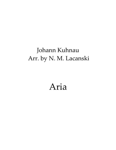 Aria (arr. Nick Lacanski)