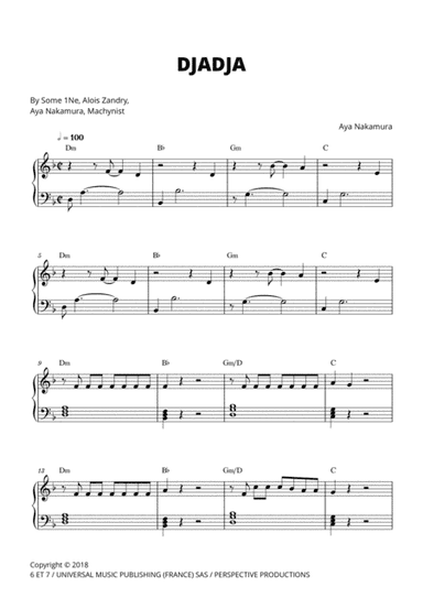 Djadja (arr. Cadenza Editions)