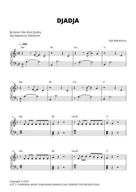 Djadja (arr. Cadenza Editions)