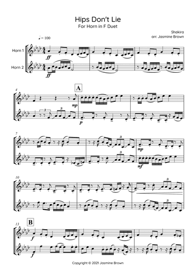 Hips Don't Lie (arr. Jasmine Brown)