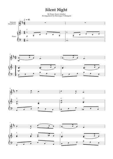 Silent Night (Stille Nacht) (arr. Henrique F Mangoni)
