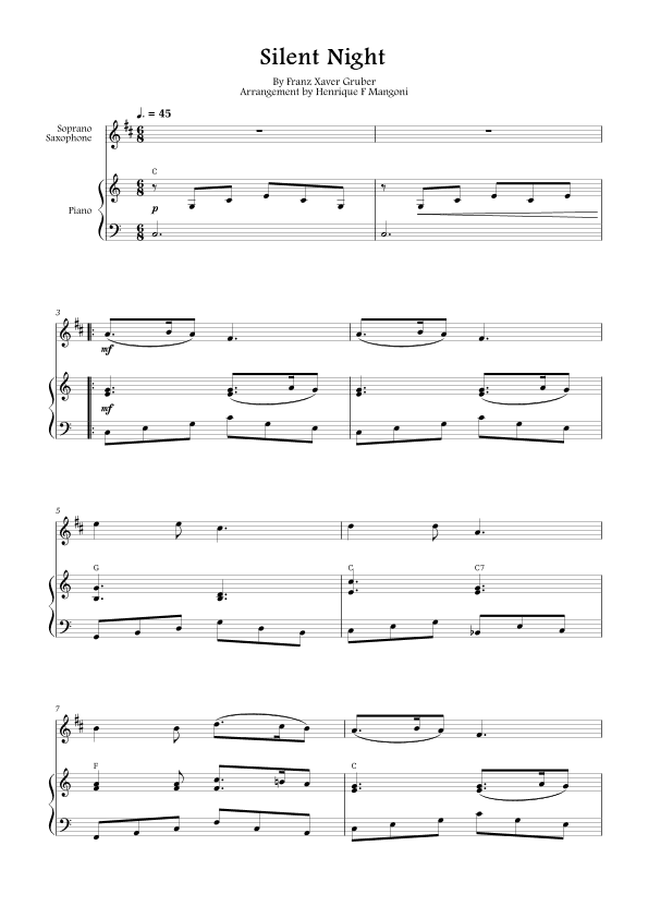 Silent Night (Stille Nacht) (arr. Henrique F Mangoni)