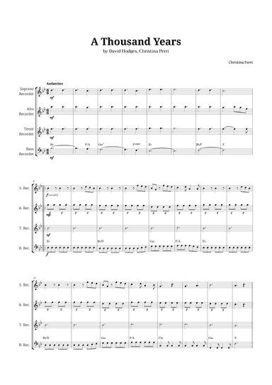 A Thousand Years (arr. Langanho)