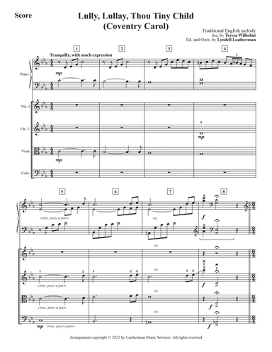 Lully, Lullay, Thou Tiny Child (Coventry Carol) (arr. Arr. by Teresa Wilhelmi, Edited and Orchestrated by Lyndell Leatherman)