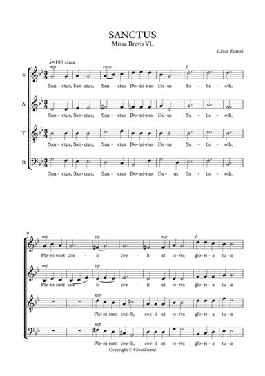Sanctus VL Missa Brevis.