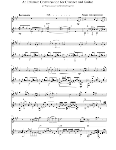 An Intimate Conversation for Clarinet and Guitar