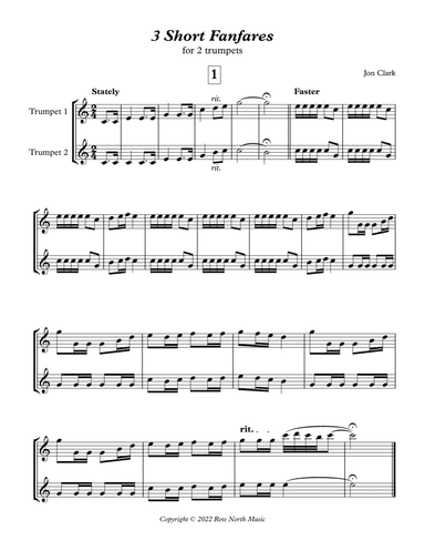 3 Short Fanfares for 2 trumpets