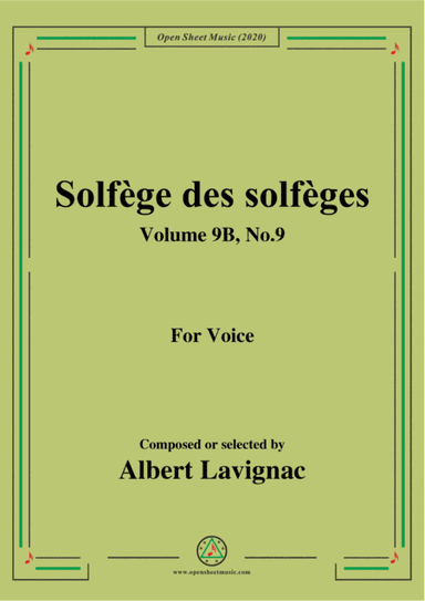 Lavignac-Solfège des solfèges,Volume 9B,No.9,for Voice (arr. MSM)