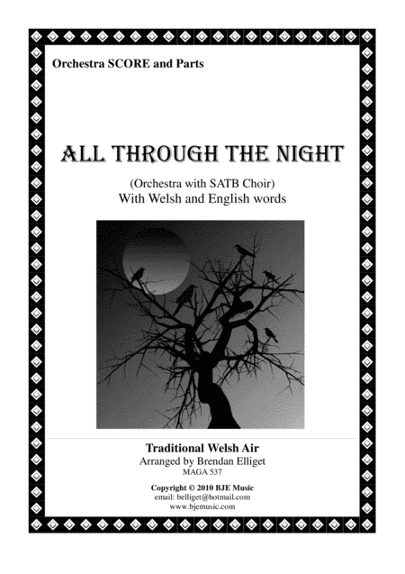 All Through The Night -  Orchestra Score and Parts with SATB Choir PDF (arr. Brendan Elliget MAGA 537)