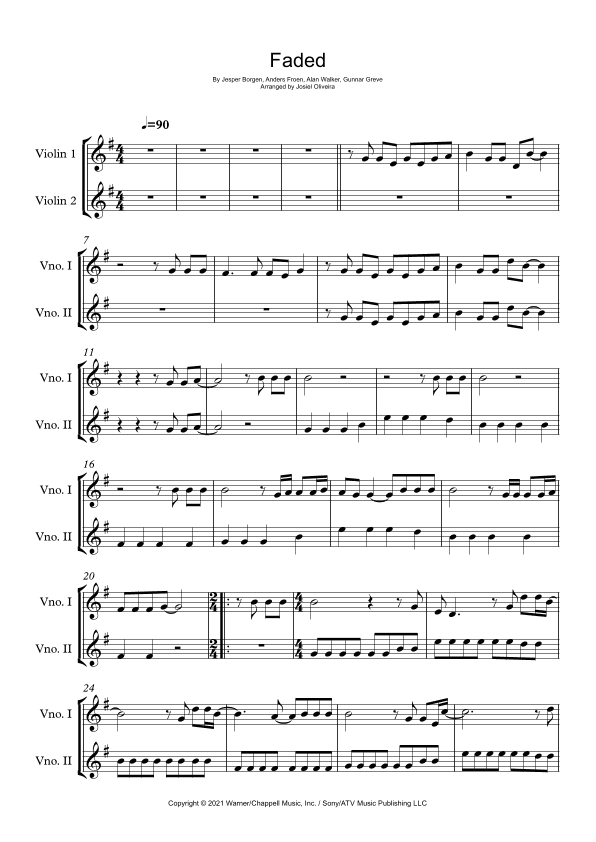 Faded (arr. Josiel Oliveira)
