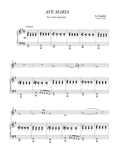 Caccini - Ave Maria for violin and piano (G) (arr. MSP)