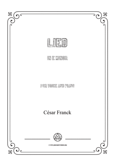 Franck-Lied in e minor,for voice and piano (arr. MSM)
