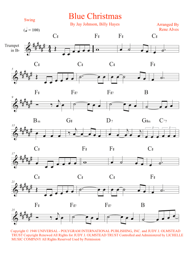 Blue Christmas (arr. Rene Alves)