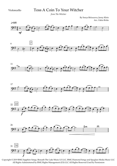 Toss A Coin To Your Witcher (arr. Fabio Britto)
