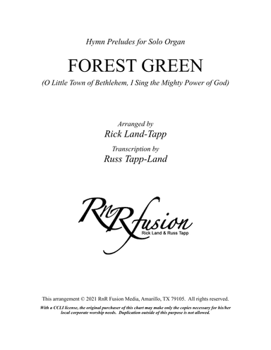 Forest Green (O Little Town of Bethlehem) - Christmas Postlude for Solo Organ (arr. Rick Land)