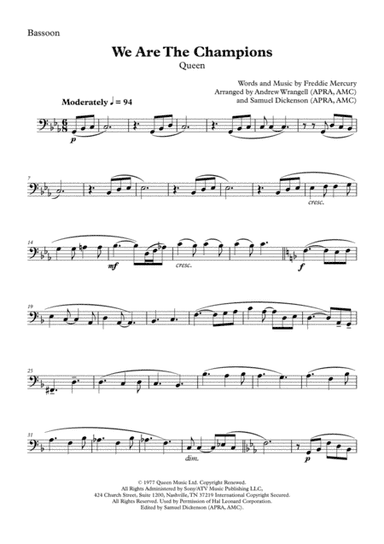 We Are The Champions (arr. Andrew Wrangell, Samuel Dickenson)