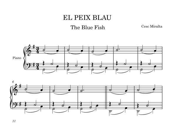 EL PEIX BLAU Pno Solo
