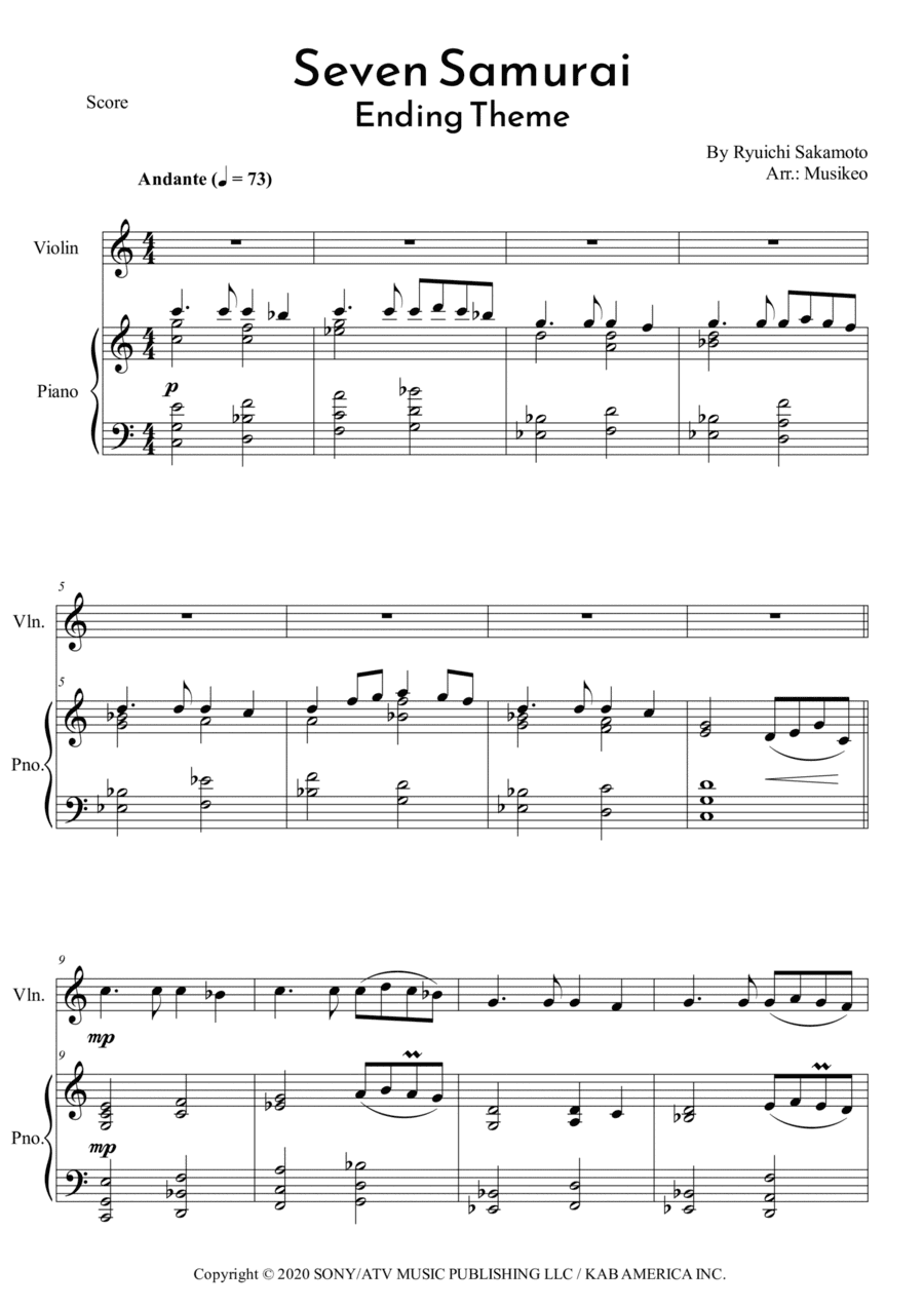 Seven Samurai Ending Theme (arr. Musikeo)