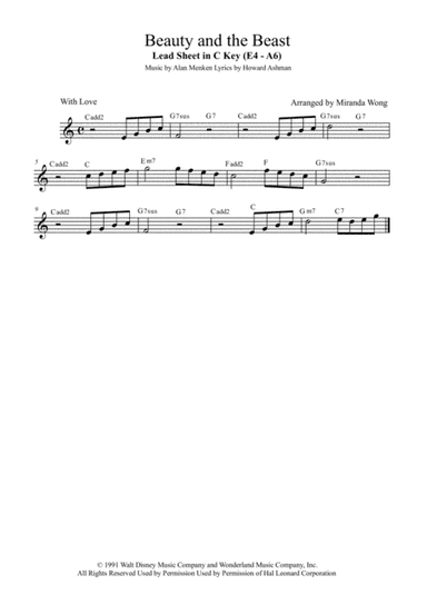 Beauty And The Beast (arr. Miranda Wong)