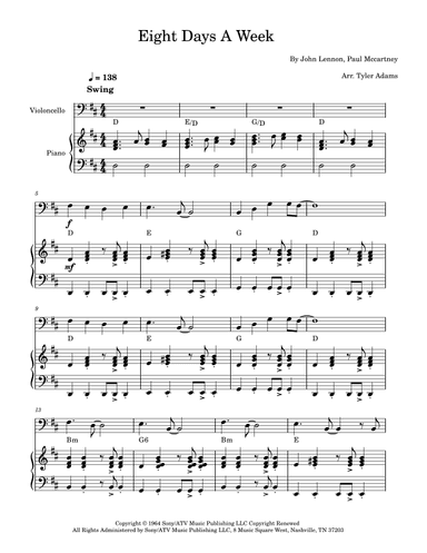 Eight Days A Week (arr. Tyler Adams)