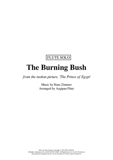 The Burning Bush (arr. Aegipan Flute)