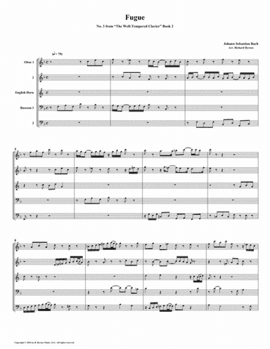 Fugue 03 from Well-Tempered Clavier, Book 2 (Double Reed Quintet) (arr. Richard Byrnes)