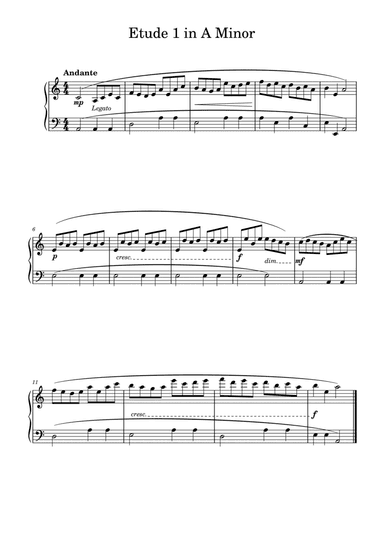 Etude for  Easy Piano in A Minor