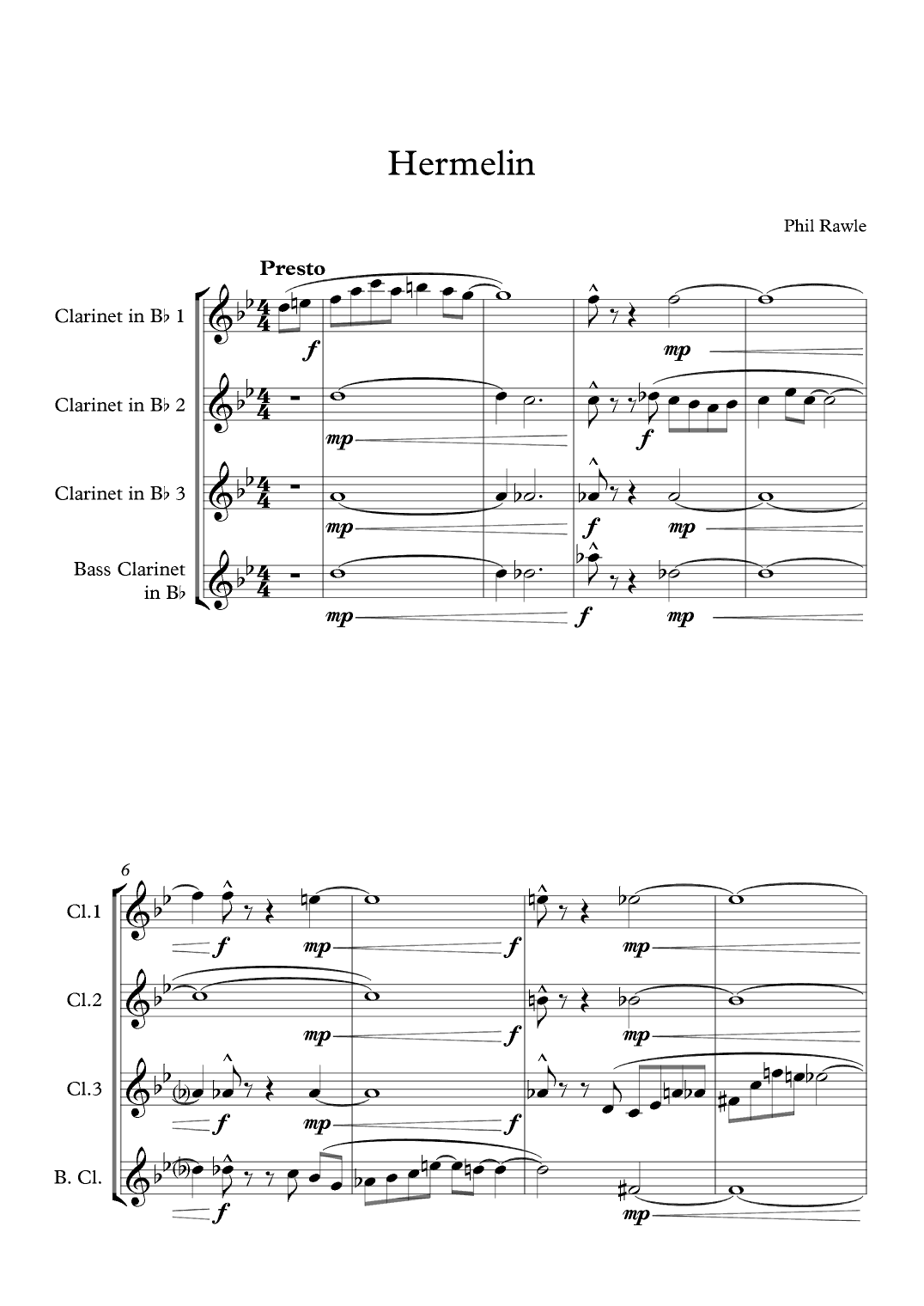 Hermelin - Clarinet Quartet