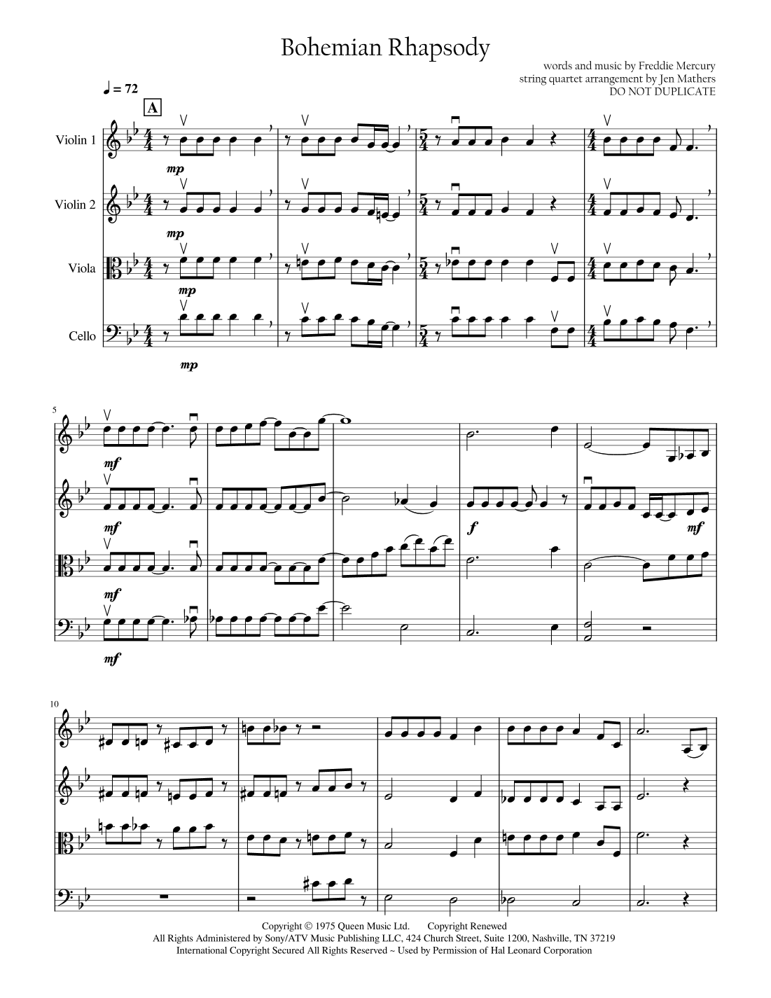 Bohemian Rhapsody (arr. Jen Mathers)