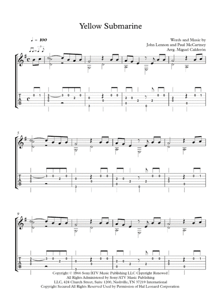 Yellow Submarine (arr. Miguel Ángel Calderón Hernández)