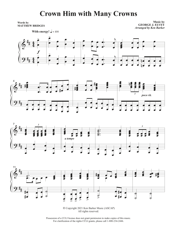 Crown Him with Many Crowns (arr. Ken Barker)