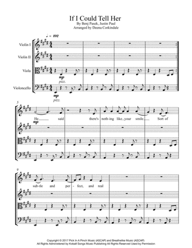 If I Could Tell Her (arr. Deena Corkindale)