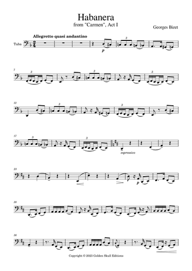 Habanera from "Carmen" (arr. Golden Skull Editions)