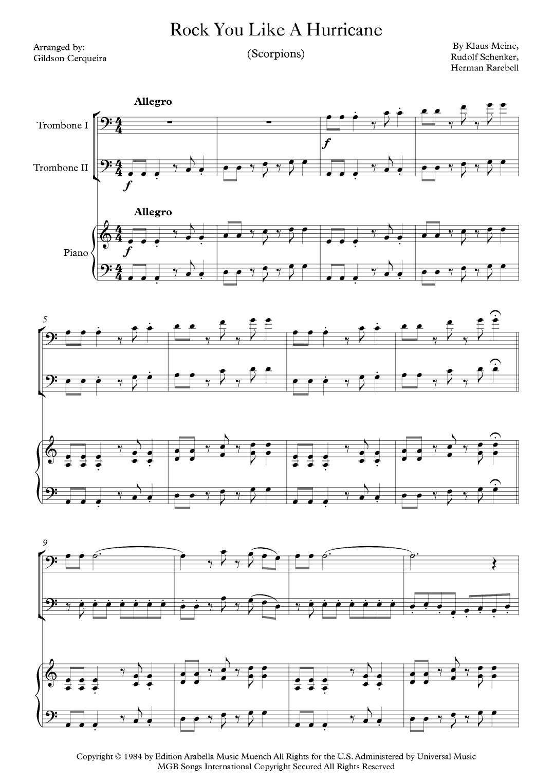 Rock You Like A Hurricane (arr. Gildson Cerqueira)