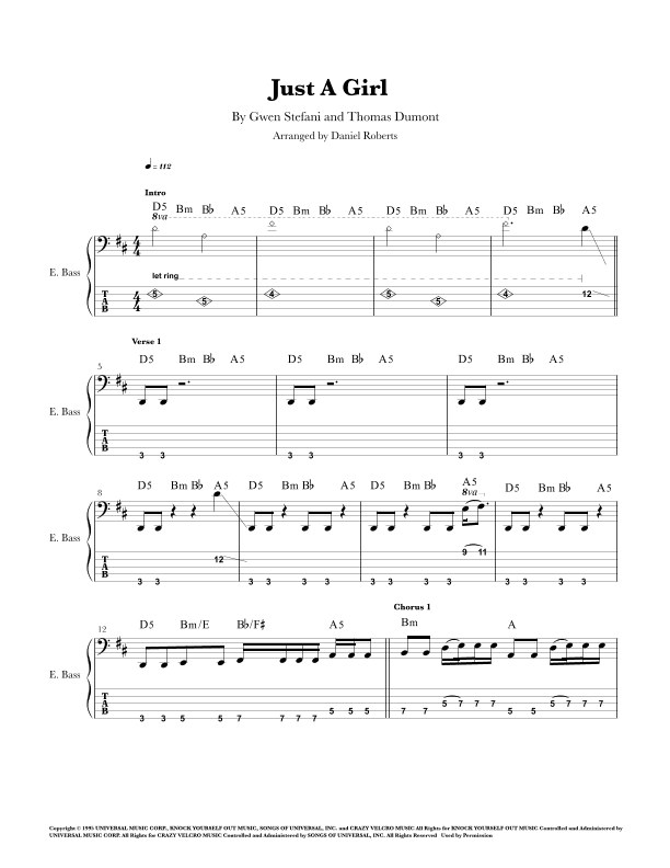 Just A Girl (arr. Daniel Roberts)