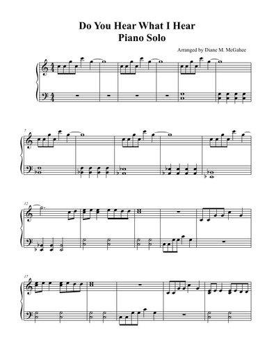 Do You Hear What I Hear (arr. Diane M. McGahee)