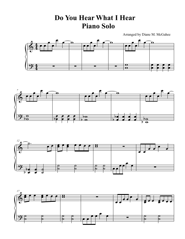 Do You Hear What I Hear (arr. Diane M. McGahee)