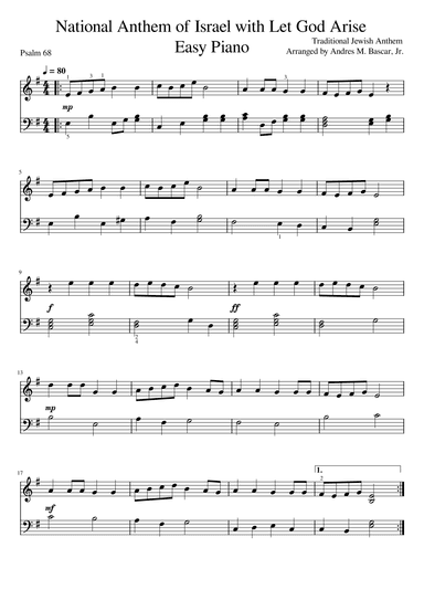 National Anthem of Israel with Let God Arise (arr. Andres M. Bascar, Jr.)