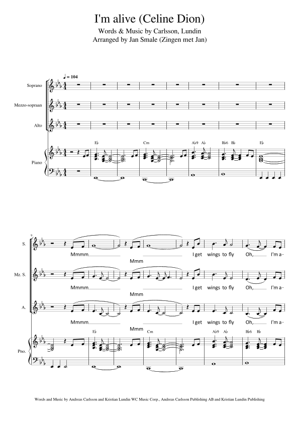 I'm Alive (arr. Jan Smale (Zingen met Jan))