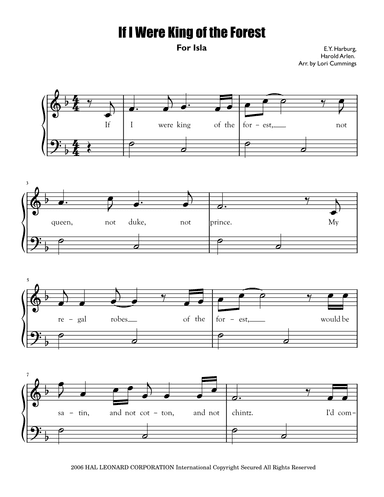 If I Were King Of The Forest (arr. Lori Cummings)