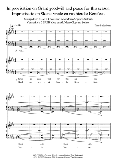 Improvisation - Grant goodwill and peace for this season - 2 Choirs