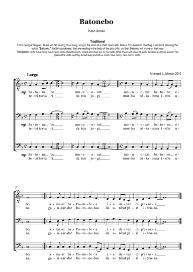Batonebo (Arr. LJohnson) (arr. Leanne Johnson)