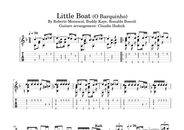 Little Boat (o Barquinho) (arr. Claudio Hodnik)
