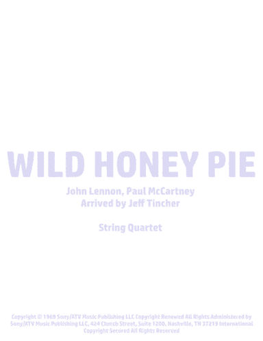 Wild Honey Pie (arr. Jeff Tincher)