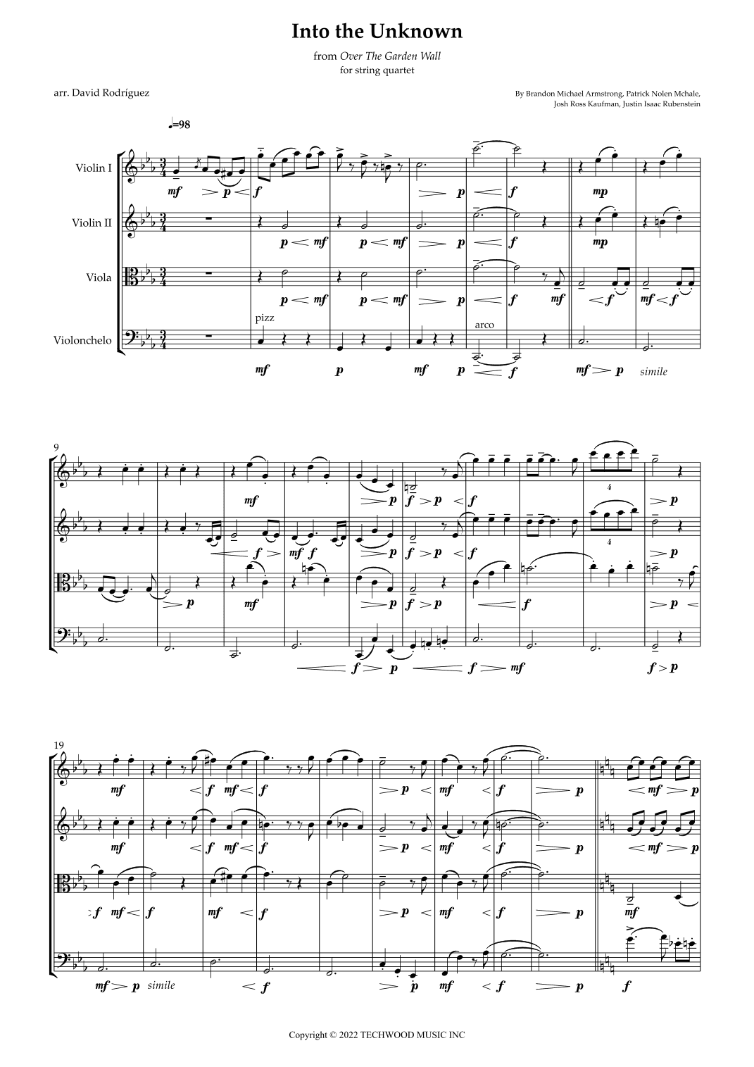Over The Garden Wall (arr. David Rodríguez)