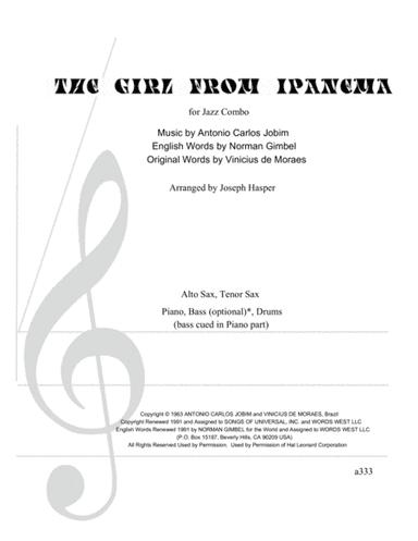 The Girl From Ipanema (Garota De Ipanema) (arr. Joseph Hasper)