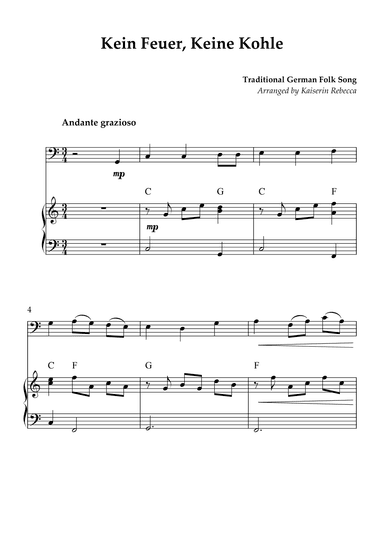 Kein Feuer, Keine Kohle (arr. Kaiserin Rebecca)