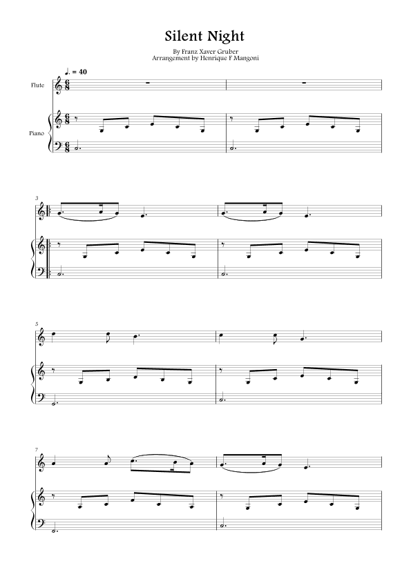 Silent Night (Stille Nacht) (arr. Henrique F Mangoni)
