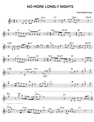 No More Lonely Nights (arr. Fake book Guy)