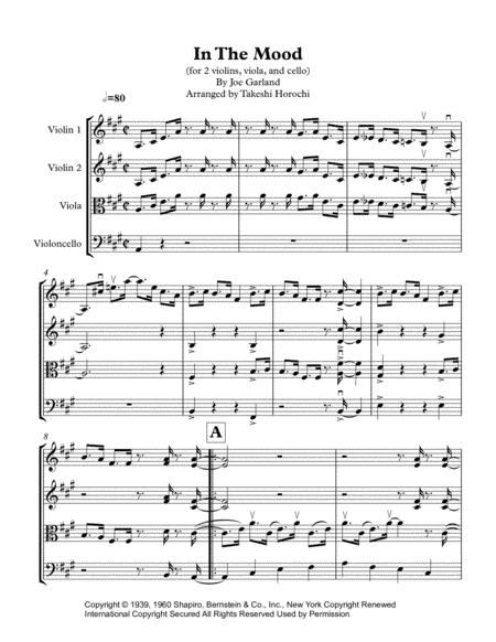 In The Mood (arr. Takeshi Horochi)
